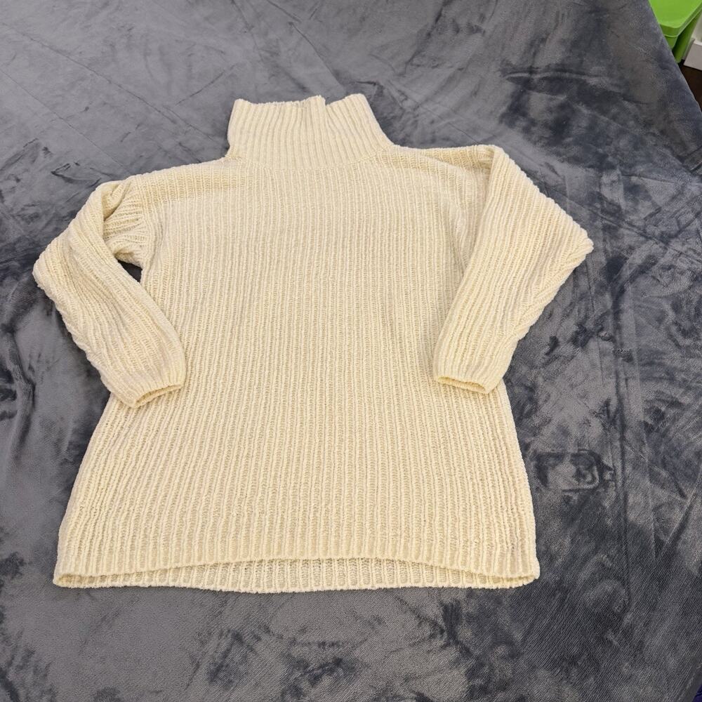 Gloria Vanderbilt Women's Baggy Turtleneck Mini Dress Sz S Cream Retro